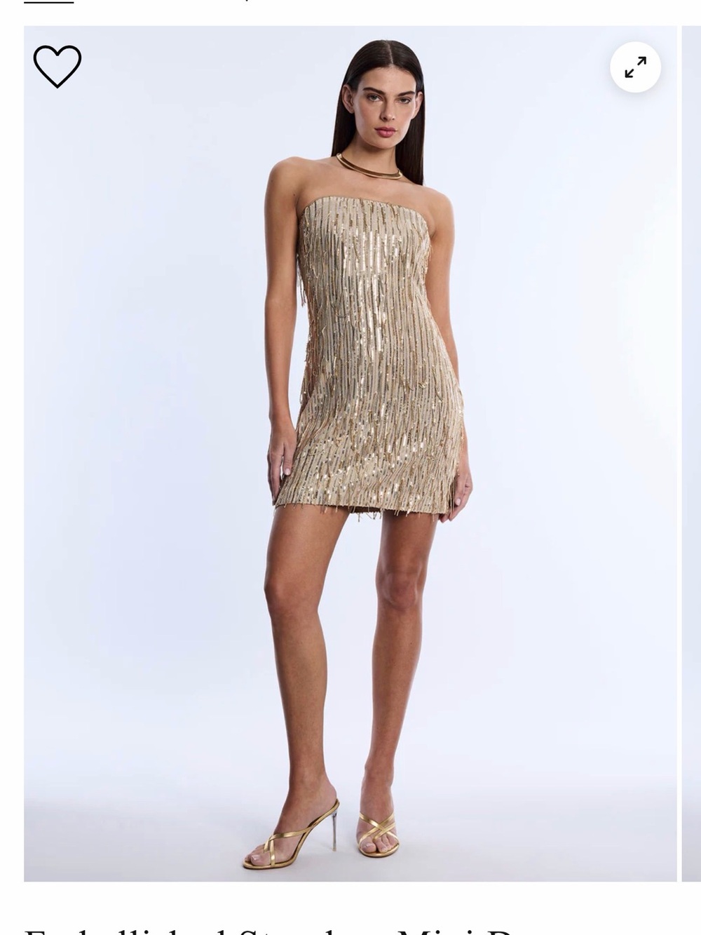 BCBGMaxAzria Gold Sequin Strapless Mini Dress NWT